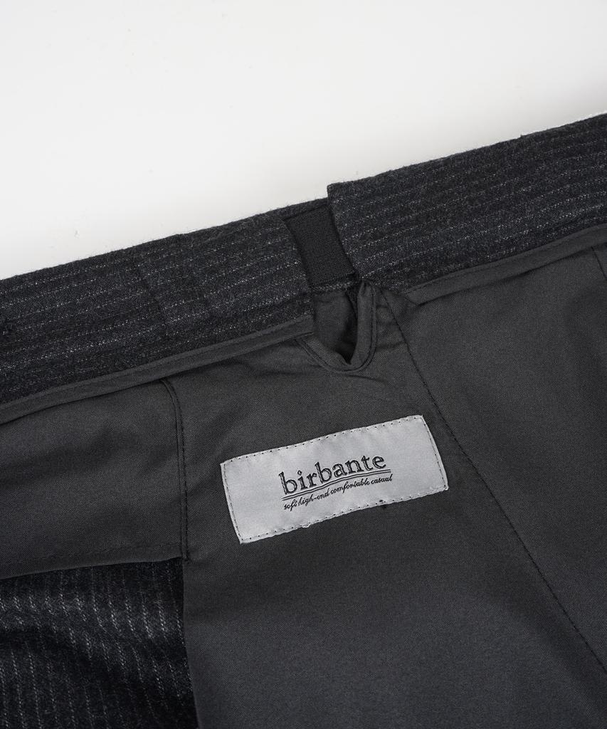 BIRBANTE Spandex S.L Брюки с зауженным кроем и скрытой эластичной талией - Угольно-серый в полоску