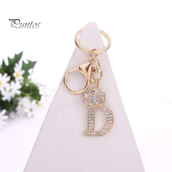 Брелок для ключей, роскошный горный хрусталь, корона, инициалы, автомобильный брелок AG, золотой брелок с 7 буквами, женский аксессуар для сумки, орнамент