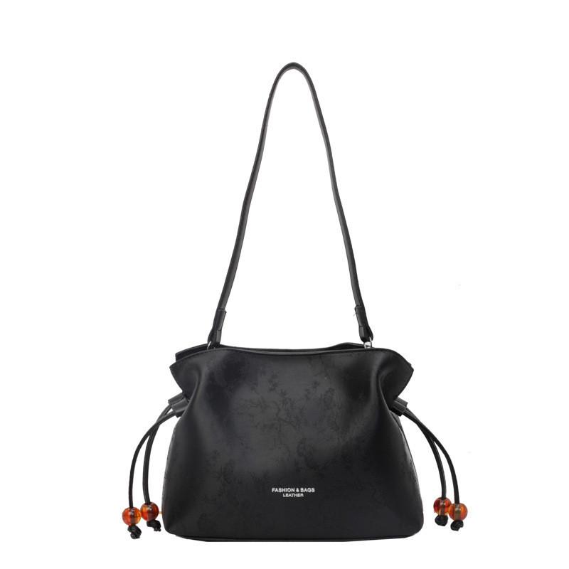 IELGY Korean Version of Fashionable Pleated Bag, Fashionable Foreign Sense Casual Bucket Bag, Textured Trendy Messenger Bag