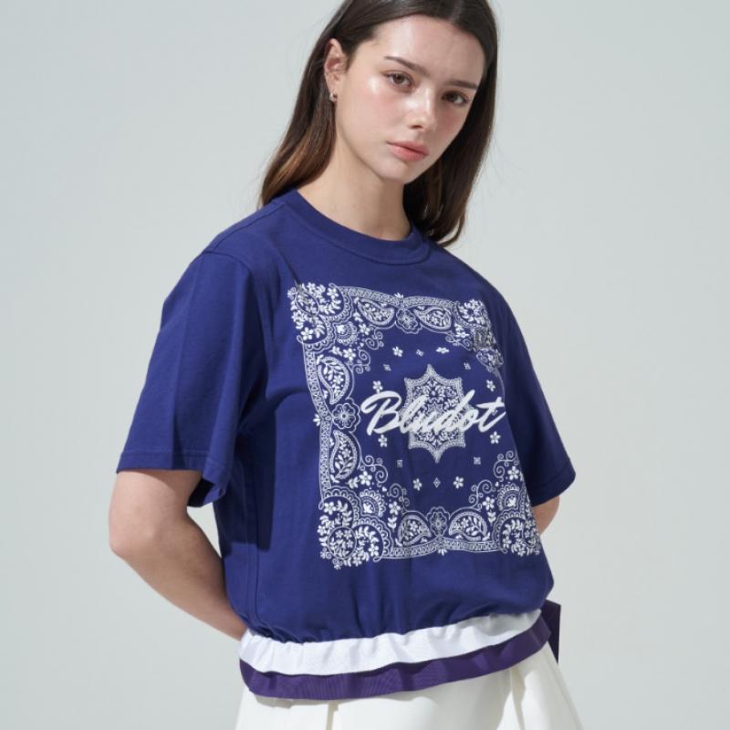 Blu DoT Bandana Graphic Tape PoinT T shirT Vi