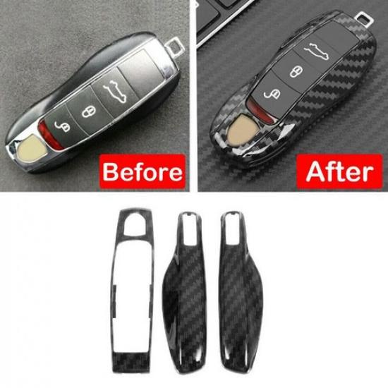 1x Carbon Fiber Remote Key ABS Cover Case Fob For Porsche Panamera Cayenne Macan