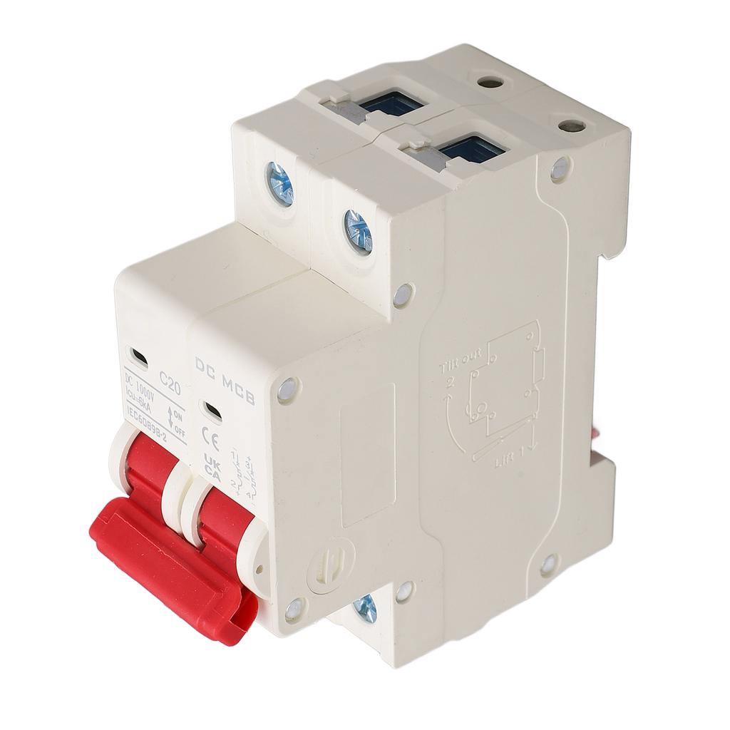 2P Автоматический выключатель постоянного тока 6000А Отключающая способность Мини-безопасный автоматический выключатель для солнечной фотоэлектрической системы 20А 1000В