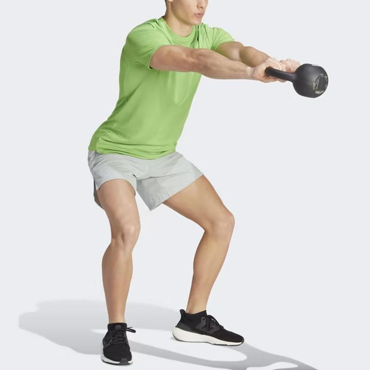 Adidas Мужские шорты для тренинга Hiit с эластичной резинкой на талии и логотипом, серые IM1107