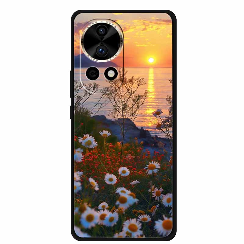 Flowers Patterns Case For Huawei Nova 12 pro ultra Funda Nova12 Pro Ultra Soft TPU Silicone Cover Lovely Floral Phone Back Cases