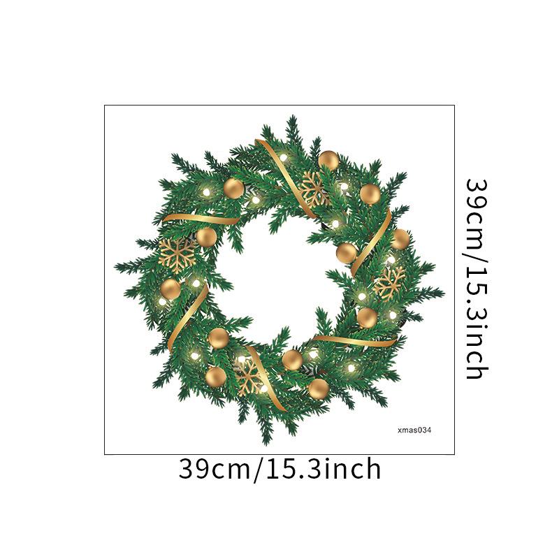 Santa Claus Christmas Wreath Window Wall Sticker
