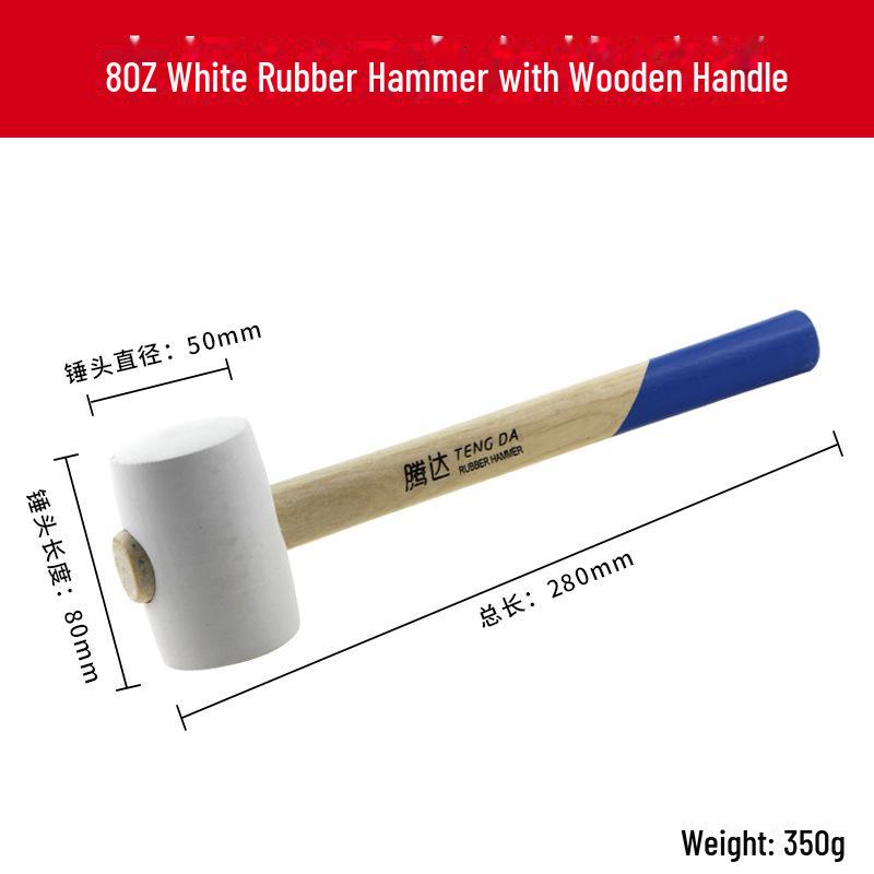 Тенгда Резиновая киянка с рукояткой из массива дерева для укладки плитки и пола