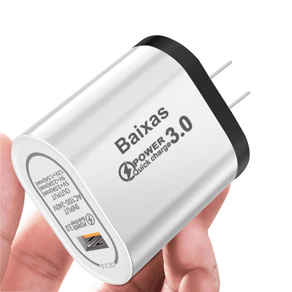 Универсальное быстрое зарядное устройство QC3.0 - Великобритания/ЕС/США, Один порт, Адаптер для путешествий