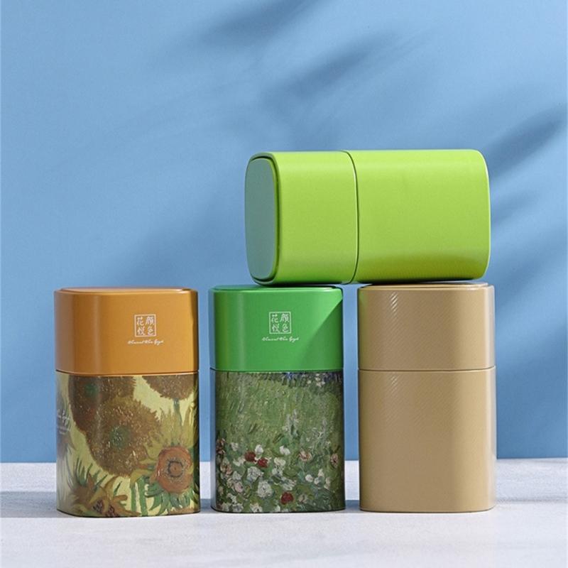 Металлическая жестяная коробка для чая, контейнер для хранения рассыпного чая, элегантная банка для чая, контейнер для хранения кофе, подарочная коробка с цветочным рисунком