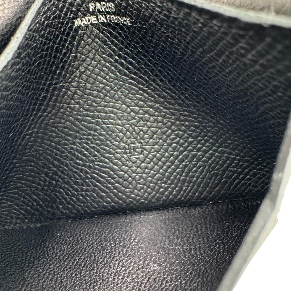 Hermes Кожаный чехол для карт из бобовой кожи черный кожаный унисекс Б/У