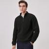 FIRS Men's Autumn 10A Antibacterial Brushed Wool-Silk Blend Quarter-Zip Sweatshirt