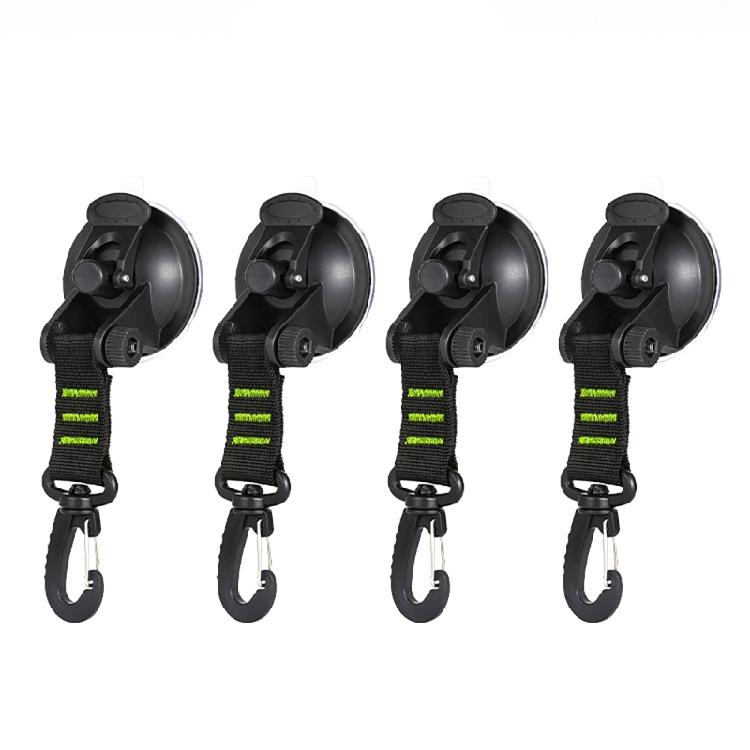 4pack Suction Cups with Hook Car Camping Tie Down Sucker Cup Outdoor Tarps Hook for Camping Gears and Outdoor Use