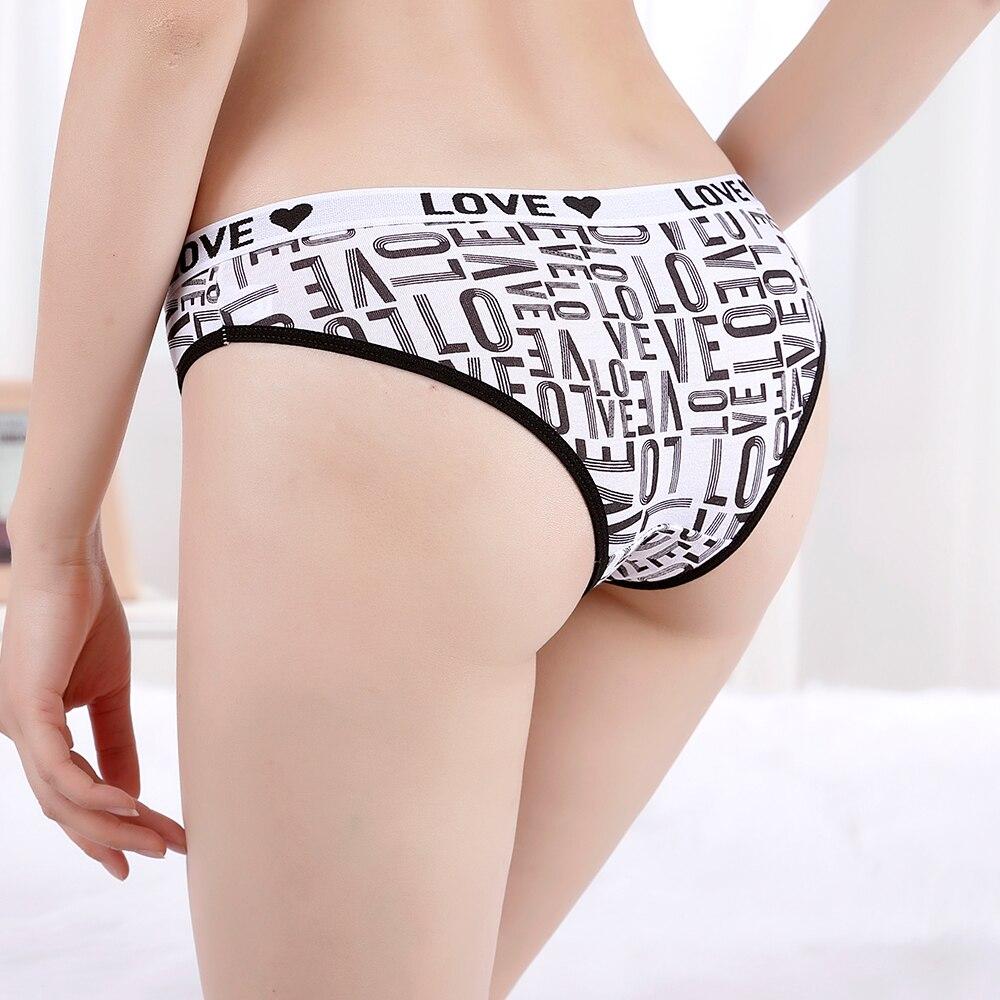 Women Underwear Panties Ladies Knickers LOVE Fashion Cotton Briefs Low Waisted Everyday Lingerie Lot 6 PCS