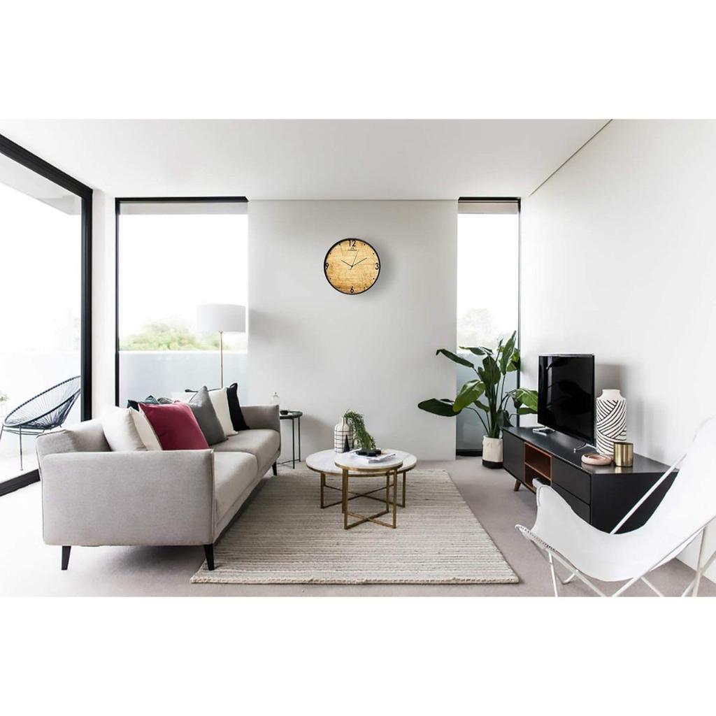 12-дюймовые дизайнерские пластиковые аналоговые круглые настенные часы для дома, кухни, гостиной, спальни, офиса (30 см х 30 см х 6 см)