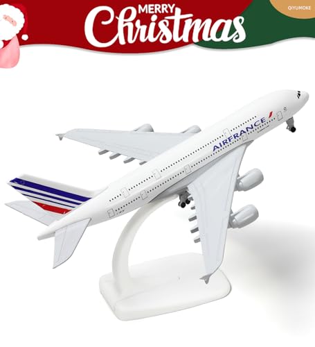 QIYUMOKE A380 Франция 1/300 Металлическая литая модель самолета - A380 Sky Jumbo Модель самолета A380 со стойкой (Длина 7,5 дюйма) для подарка любителю авиации или Di