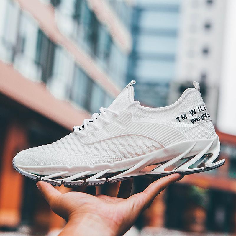 Fashion Men's Sports Shoes Mesh Breathable Shoes Blade Bottom Wear-resistant Large Size Men's Shoes