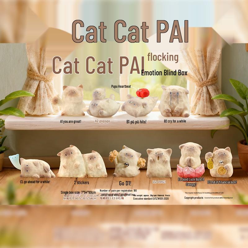 Милая Фигурка-Сюрприз 'Счастливый Кот' - Модный Настольный Орнамент