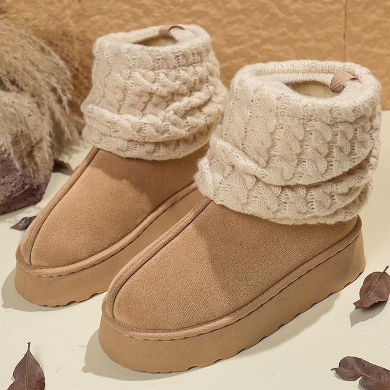 Black Faux Fur Snow Boots for Women Winter Short Plush Coldproof Warm Ankle Boots Woman Comfort Soft Sole Platform Botas Ladies