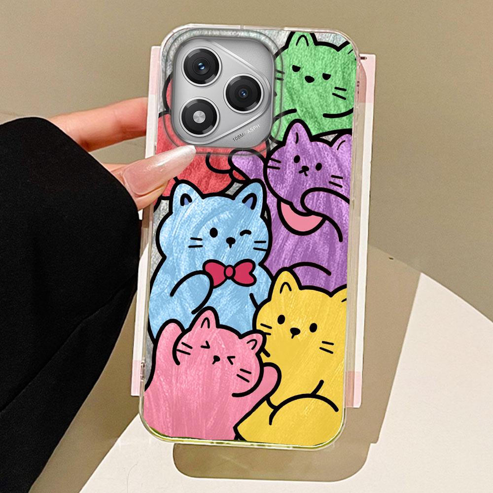 Чехол для телефона с вишневым бантом для нескольких кошек для Honor 400 200 Pro Magic 6 5 7 Lite X9a X9c X9b X8a X8b X8c Ракушка Силиконовые сумки Чехол