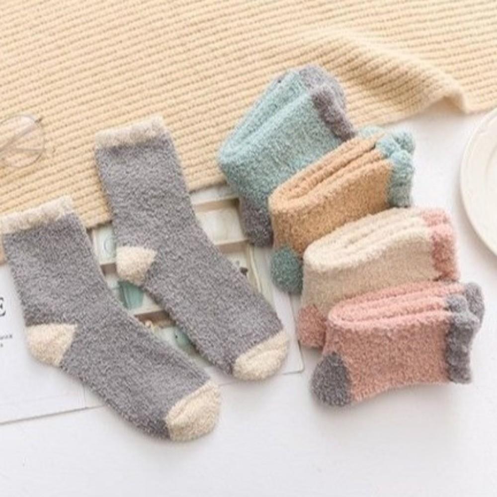Comfortable Coral Fleece Socks for Women Thickened Home Fur Postpartum Sock For Autumn and Winter