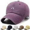 Stylish simple earphones embroidery large brim baseball cap simple tooling small LOGO men's and women's casual spring and summer sun hat