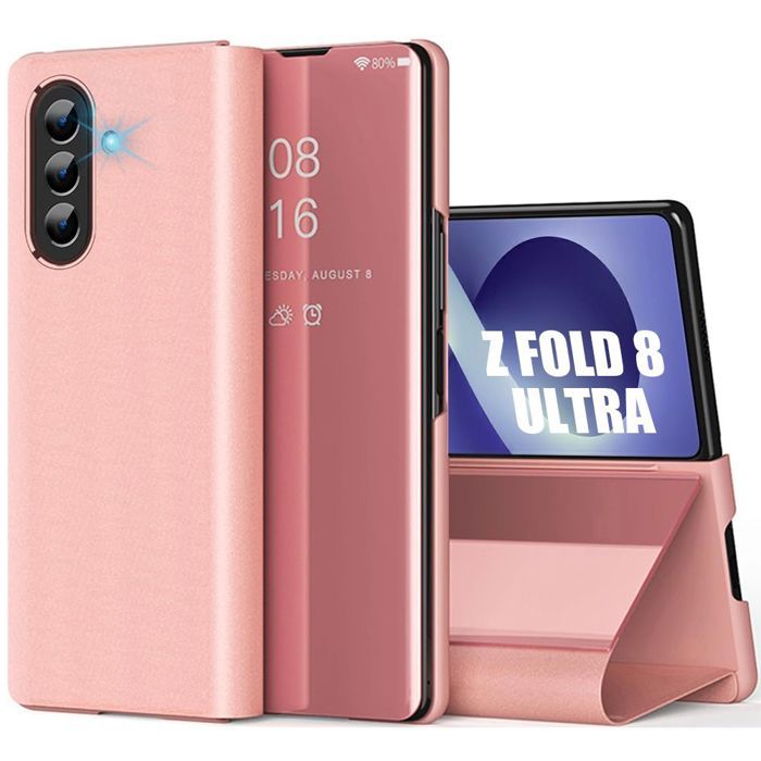 Coque pour Samsung Galaxy Z Fold 8 Ultra, Protection Rabat Smart Case Rigide - Rose