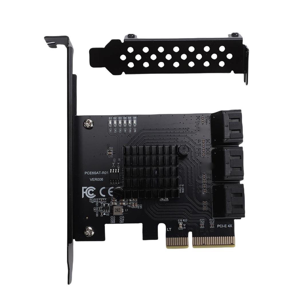 PCI E 4X to 6 Port Serial ATA 3.0 Controller Card HDD SSD Adapter Card 6Gbps Expansion Card