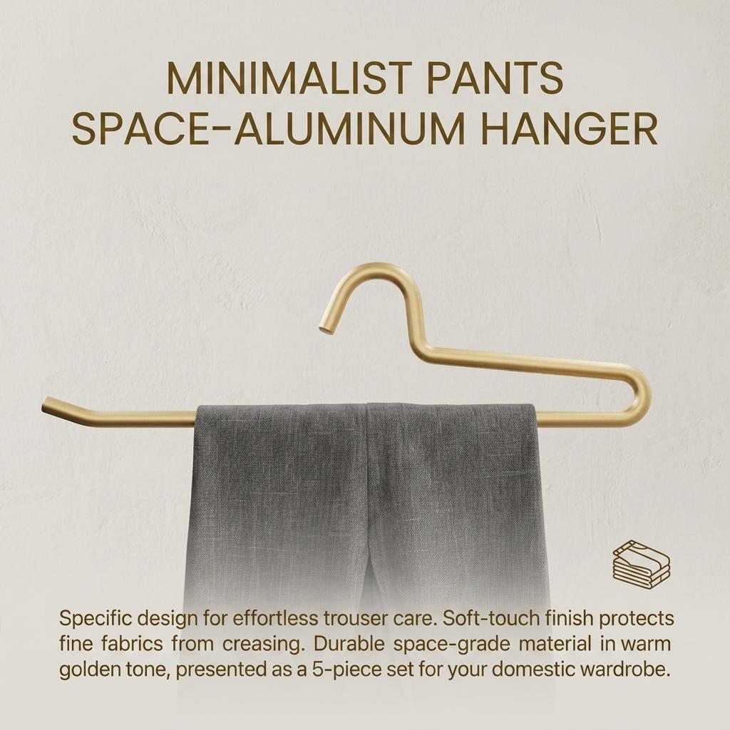 5Pcs Pants Hangers Short Neck Goose Type Space Aluminum Anti Slip Pant Hanger For Home Use
