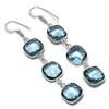 Iolite Quartz Gemstone Handmade 925 Sterling Silver Jewelry Earring 2.05" B6u25