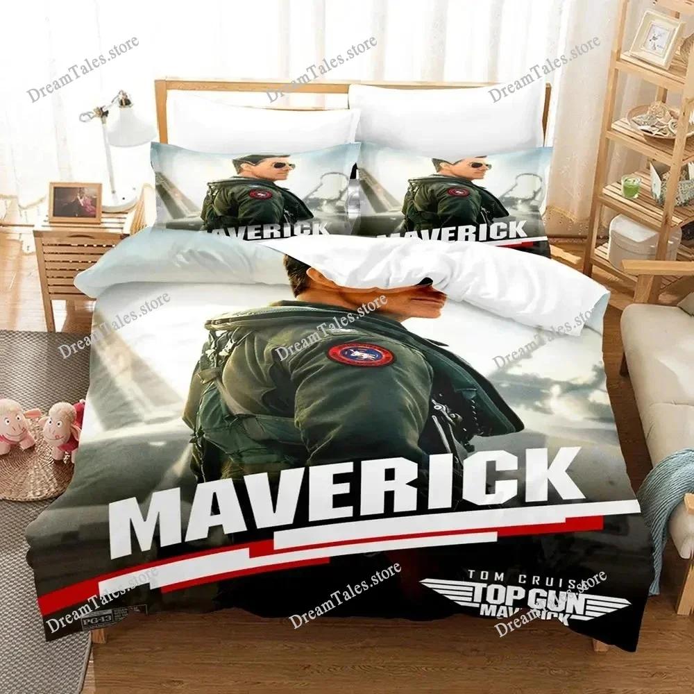 Постельное белье Top Gun Maverick для мальчиков и девочек, размер Twin/Queen, пододеяльник, наволочка, кровать, дети, взрослые, модный домашний текстильextile369