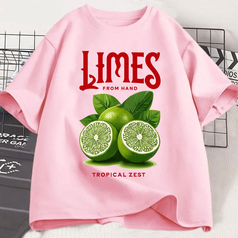 Funny Limes From Hand Tropical Zest Graphic Tshirts Unisex Unisex Fashion Aesthetic Y2k T Shirts Oversized Cotton Casual Tees Gifts