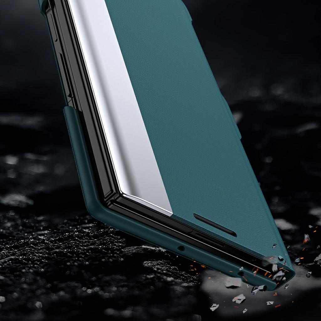 For Samsung Galaxy Z TriFold 5G Case Stand Shockproof Pen Slot PU + PC Phone Cover with Stylus