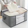 Storage Bag Fabric Clear Window and Handles Large Capacity Closet Organizer for Clothes Quilts Wardrobe Space Saver for Home
