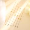 Серьги-бусины фасоль круглые: Модный короткий стиль с цепочкой-подвеской в виде сердца и звезды
