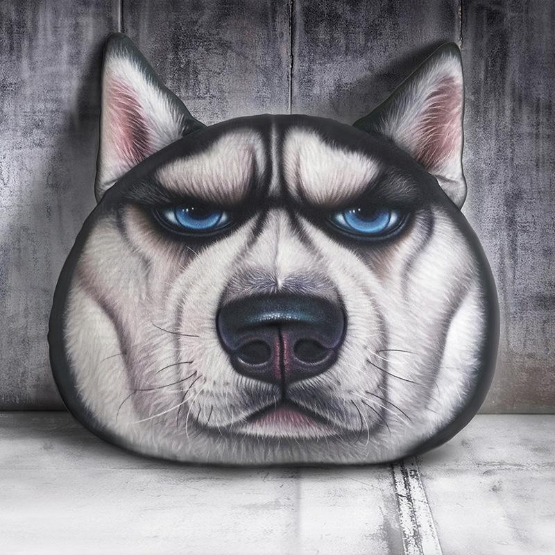 35cm*36cm 3D Cute Cartoon Animal Dog Cat Printed Car Creative Pillow Interior Home Decor Car-styling Seat Back
