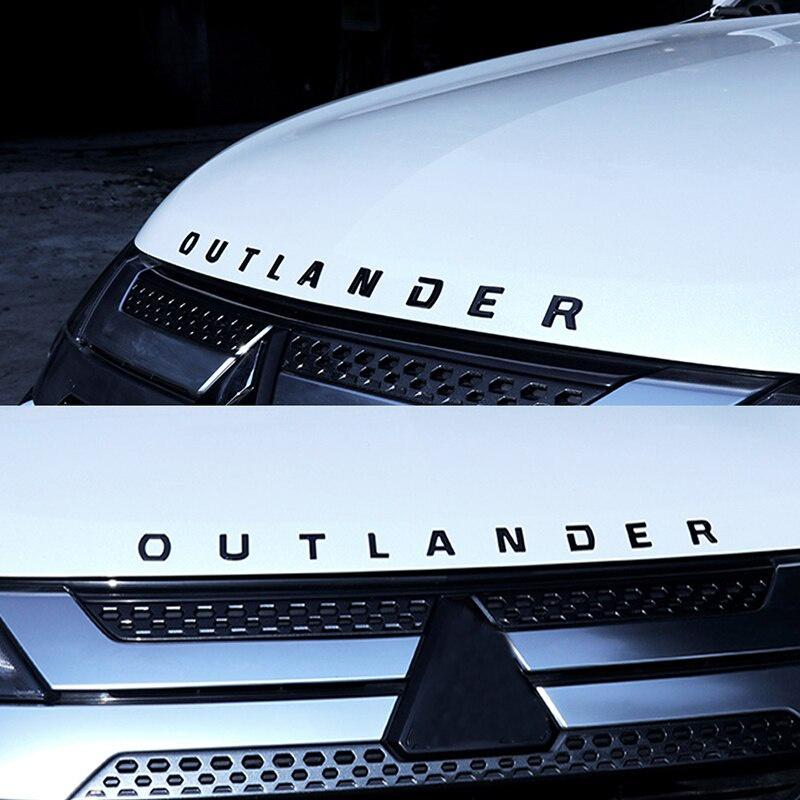 Fit For Outlander Original ABS Chrome Car 3D Letters Hood Emblem Logo Badge Car Stickers Styling Car Decal Accessories