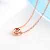 Simply Small Round 1 Carat Cubic Zirconia Pendant Necklace For Women Girls Rose Gold Colorful Crystal Chain On Neck Jewelry N388