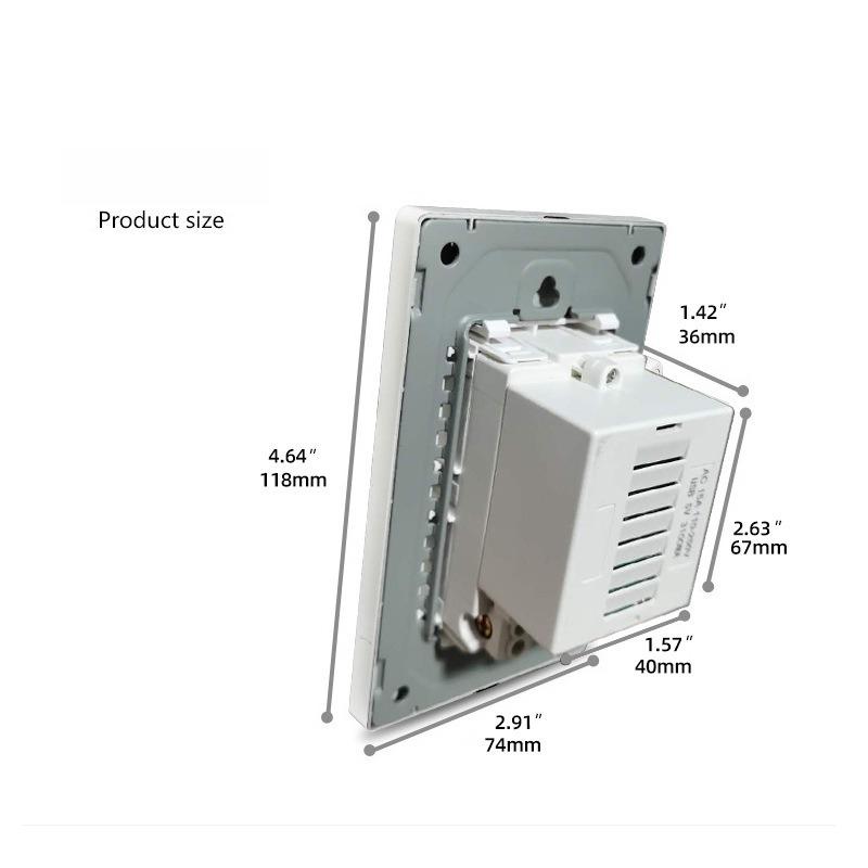 1PC American USB switch socket American standard American standard six-hole Type-c118 switch socket