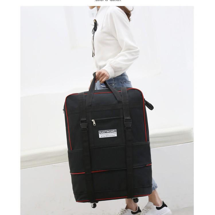 Водонепроницаемый дорожный чемодан из ткани Оксфорд - Большая вместимость, сумка для сдаваемого багажа для переезда за границу