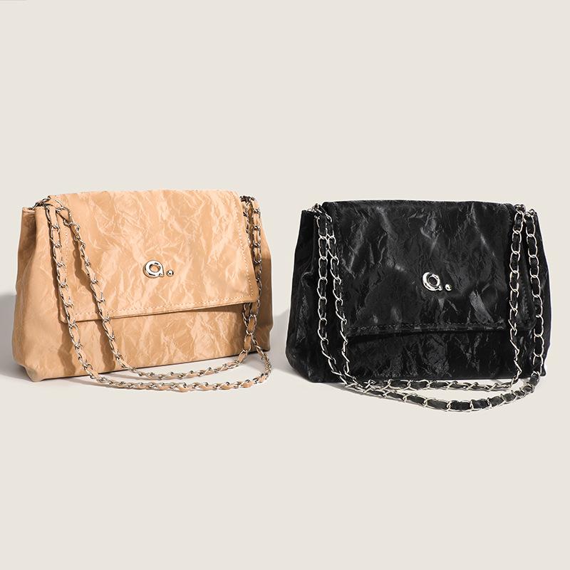 Осенняя женская сумка с текстурой, нишевый дизайн, сумка-тоут с цепочкой, универсальная сумка для подмышек