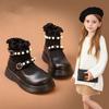 Девочки носки ботинки 2025 осень и зима новые ботинки детские носки ботинки дети одинарные ботинки девочки флисовые короткие ботинки ботинки Мартин