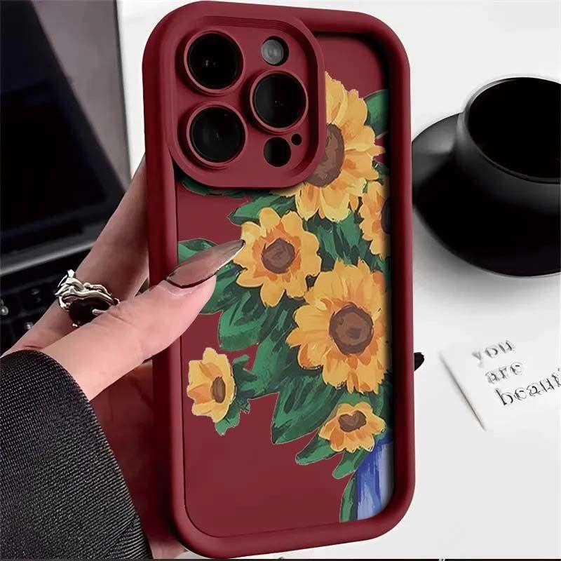 Ins Sunflower iPhone 11Promax mobile phone case ladder for Apple 11promax all-inclusive eye 11