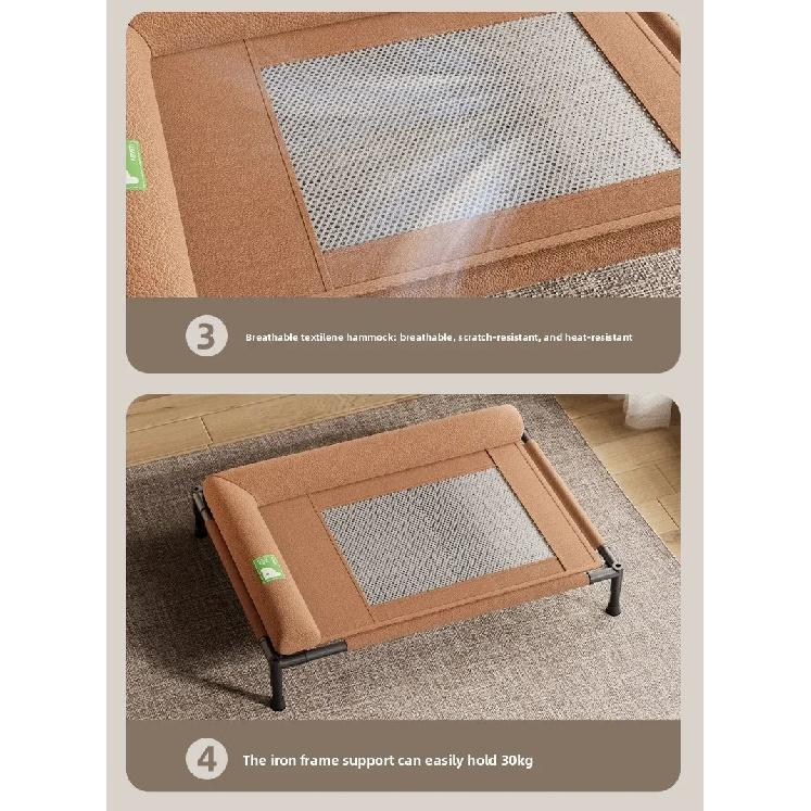 Elevated Dog Bed with Removable Cover Breathable Mesh and Moisture-Resistant Fabric Portable Pet Cot For Dog & Cat