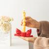 Ceramic Bow Candle Holder Taper Candle Stand Candlestick Table Centerpiece Holiday Party Home Office Desktop