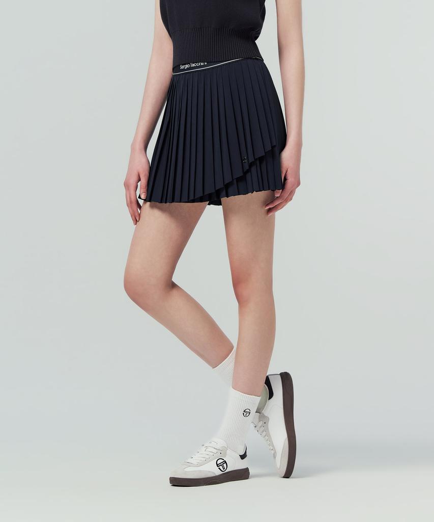 SERGIO TACCHINI W Асимметричная плиссированная юбка с крылом (военно-морской флот)