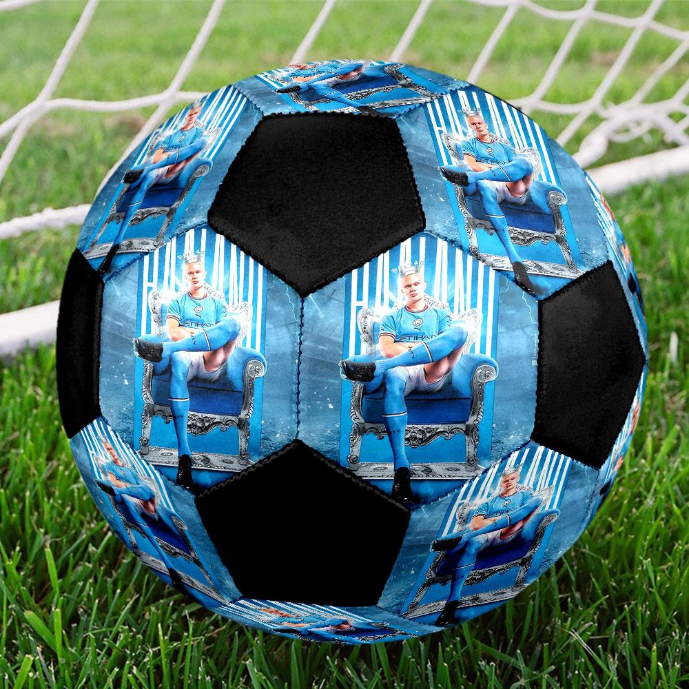 Erling Haaland Soccer Ball Size 5 Colorful Machine Stitched PVC Competition Ready Durable High-Bounce