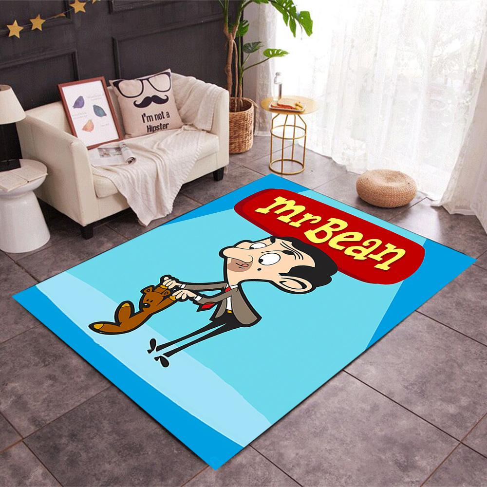 Mr Bean's Silly Adventure Themed Anti-Slip Rugs - Polyester Home Decor, Suitable for Bedrooms, Living Rooms, Doorways, Studios, and Decorations