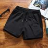 Men Running Shorts Elastic Waist Drawstring Gym Short Pants Solid Color Wide Leg Outdoor Shorts Streetwear