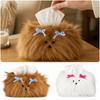 Cartoon Dog Puppy Tissue Box White Brown Dog Napkin Box Kawaii Car Tissue Holder Gift