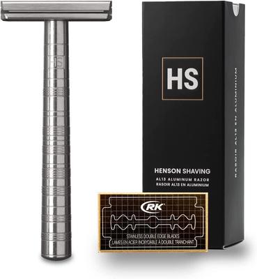 Гарантия бритва HENSON SHAVING AL13 MEDIUM с 5 сменными бритвами для гладкого бритья, прочная и рекомендуется для тех, кто хочет гладкого бритья [Оригинал