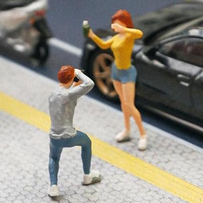 1/64 Миниатюрные фигурки Игрушка Кукла Раскрашенная вручную Маленькая Диорама Модель Строительные Наборы для Парка Микро